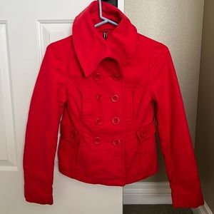 Pea coat, cropped, double breasted